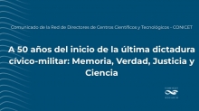 Comunicado de la Red de Directores de CCTs - CONICET